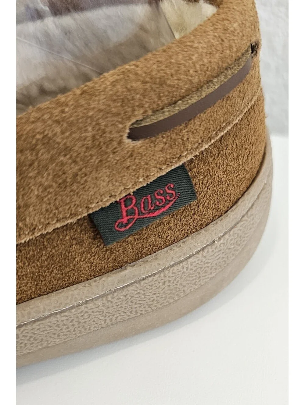 Bass Men’s Brown Moccasin Slippers Size 7M